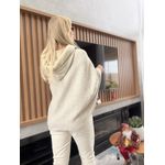 Capa Biamar Com Fechamento E Capuz Com Pele Fake Bege 0901 