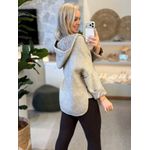 Capa Biamar Reversível Padronagem Geométrica E Capuz Bege 1501