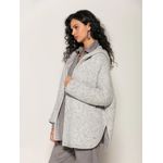 Capa Biamar Reversível Padronagem Geométrica E Capuz Cinza 1601 