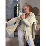 Casaco Biamar Fio Pluma Com Gola E Capa Removível Bege 1201