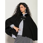 Capa Biamar Com Fechamento E Capuz Com Pele Fake Preto 0901 