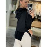 Blusa Com Pele No Capuz Preto