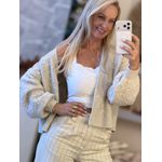 Casaco Abenção Curto Com Botões Frontais Bege 0701