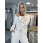 Casaco Com Ponto Vazado creme