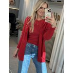 Casaco Biamar Alongado Com Capuz Vermelho