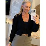 Casaco Biamar Em Ponto Vazado E Botões Forrados Preto 1301 