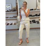 Conjunto Le bongã Com Regata Franzido e Calça Bege 0611