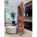 Camisa Biamar Alongada Com Detalhe Vazado Mocha Mousse 2208
