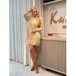 Vestido Biamar Em Fio Pluma Bege 