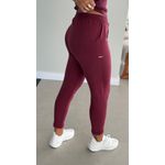 Calça De Tricô Com Barra Italiana Bordo