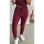 Calça De Tricô Com Barra Italiana Bordo