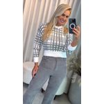 Blusa Biamar De Fio Pluma Xadrez Cinza 