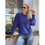 Blusa Abenção Em Fio Pluma Azul 