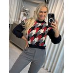 Blusa Abenção Pied de Poule Preto Mescla 
