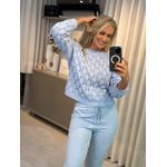 Blusa Ponto Colmeia Azul