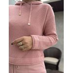 Blusa De Algodão Com Capuz Rosa 