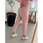 Calça De Tricô Com Barra Italiana Rosa