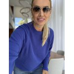 Blusa Abenção Em Fio Pluma Azul 