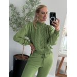 Blusa Abenção Trançada Com Moletom Verde 