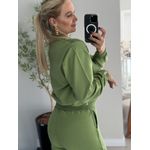 Blusa Abenção Trançada Com Moletom Verde 