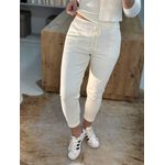 Calça De Tricô Com Barra Italiana Off White 