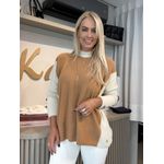 Blusa Abenção De Fio Pluma Ampla Caramelo 