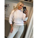 Blusa Abenção Trançada Com Moletom Branco 