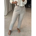 Calça Biamar De Linho Com Pregas Cinza