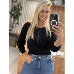 Blusa Abenção Trançada Decote U Preto
