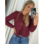 Casaquinho De Tricô Com Botões Bordo