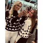 Blusa Biamar De Fio Pluma Com Triângulos Preto 