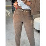 Calça Biamar De Cotele Com Bolso Marrom