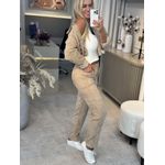 Calça Biamar De Cotele Com Bolso Bege Medio 