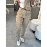 Calça Biamar De Cotele Com Bolso Bege Medio 