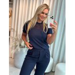 Blusa Biamar Com Detalhe Vazado Azul Marinho 