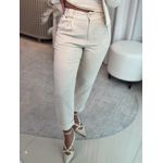 Calça Biamar De Linho Com Pregas Bege 