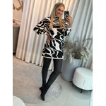 Vestido Biamar Animal Print Preto e Branco