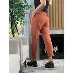 Calça Biamar De Linho Com Pregas Telha