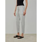 Calça De Tricô Com Barra Italiana Cinza Mescla 0506