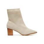 Bota De Tricô Com Bico Fino Areia 