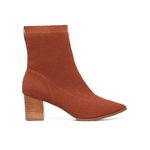 Bota De Tricô Com Bico Fino Terracota 