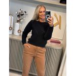 Blusa De Tricô Com Detalhes Vazados Preto 