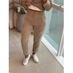 Calça Biamar De Veludo Com Barra Italiana Bege Médio