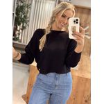 Blusa Biamar Canelada Decote Canoa Preto 