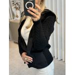 Casaco Biamar De Suede Trançado Preto