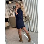 Vestido Biamar Fio Pluma Com Gola Polo Azul Marinho 0505