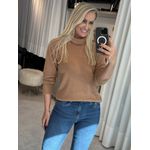 Blusa Biamar Gola Alta Quadrada Alongada marrom 0605 