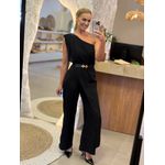 Macacão Le Bongã Um Ombro Só Perna Reta Preto 0611 