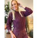 Blusa Biamar Com Tecimento de folhas Malbec 0801 