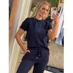 Blusa Biamar Manga curta Vazada Marinho 1507 